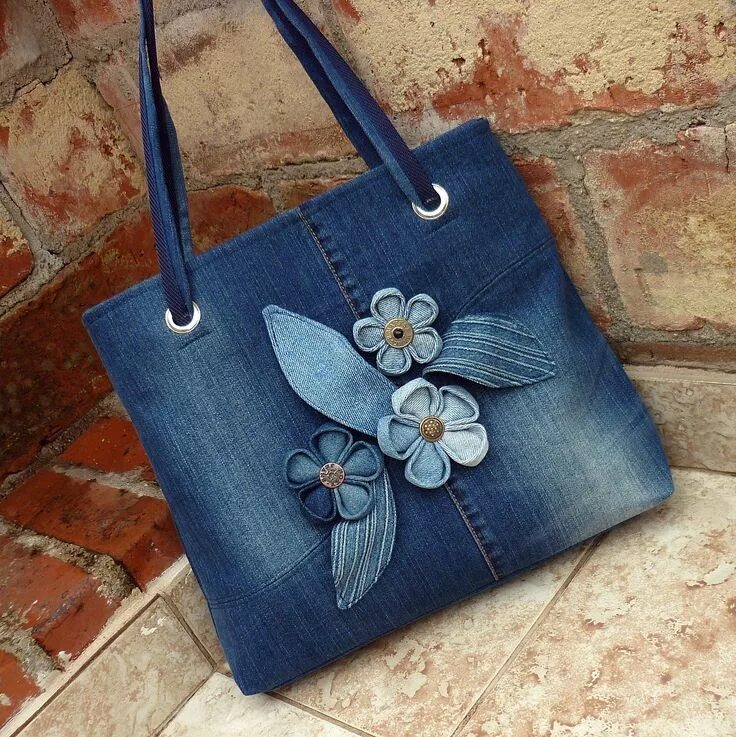 Простые сумки своими руками фото Džíska Blue Garden 3 / Zboží prodejce jarama Fabric bags, Jeans bag, Bag pattern