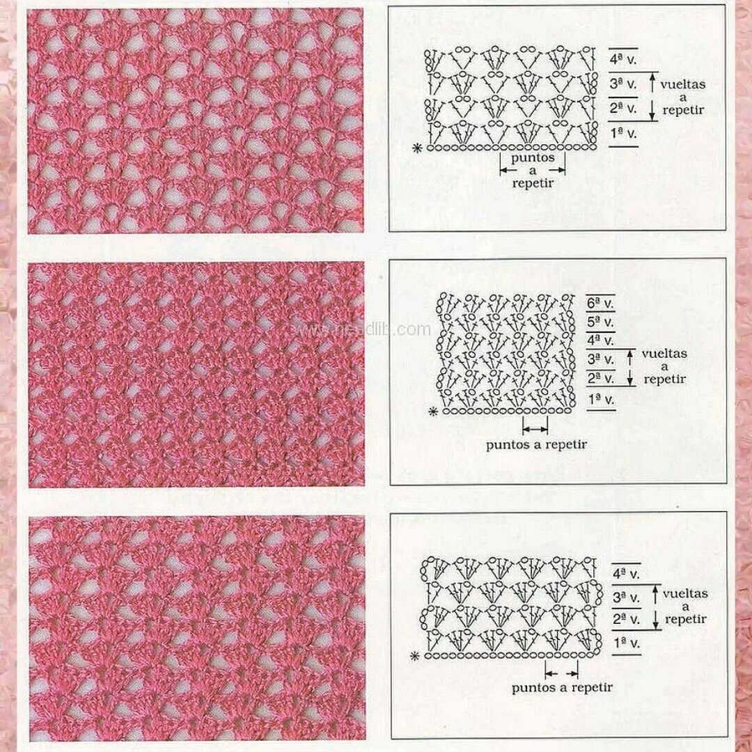 Простые узоры крючком фото схемы Подборка ажурных узоров крючком, схемы Вяжу ручками-крючками Виктория Битарова Д