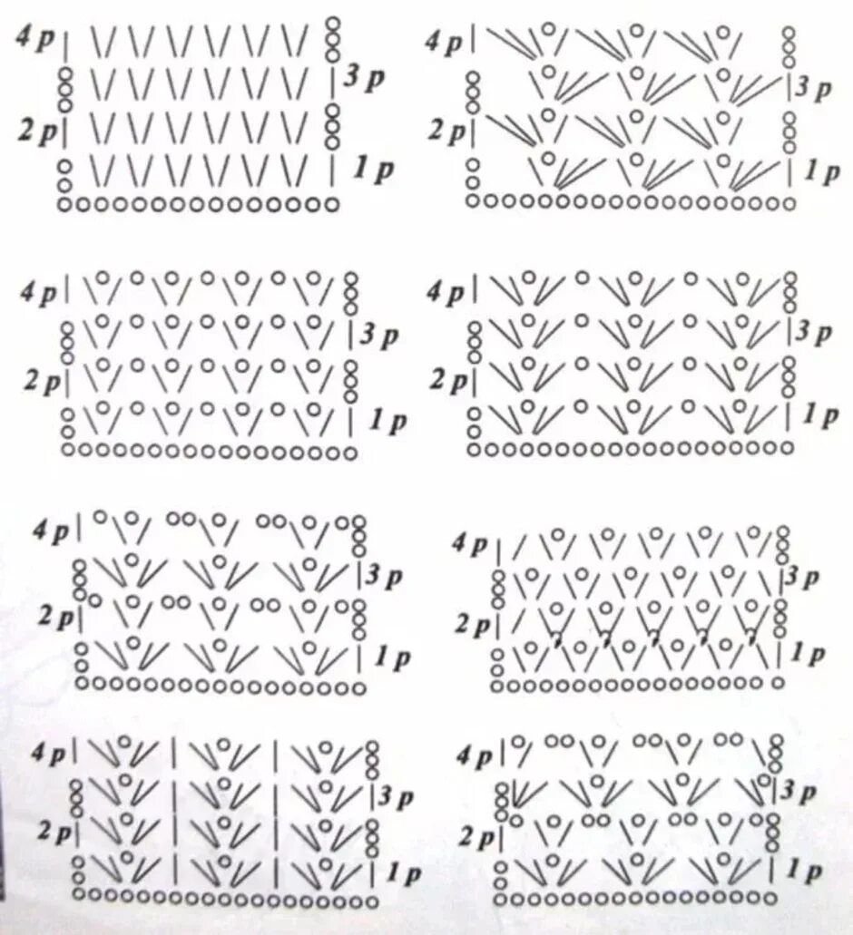 Простые узоры крючком со схемами для начинающих Ажурные схемы вязок крючком - найдено 87 картинок