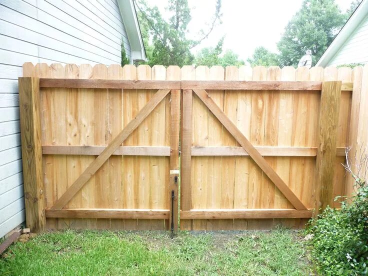 Простые ворота для дачи своими руками Fence gate design, Wood gate, Wood fence gates