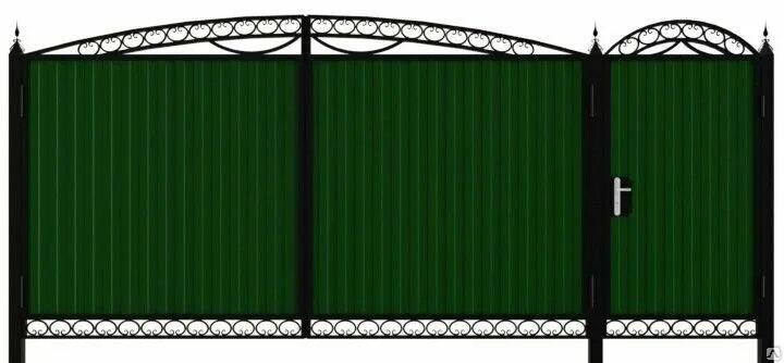 Простые ворота из профнастила фото "Калитка, ворота с профнастилом проф листом в Барнауле" - card from the user Ser