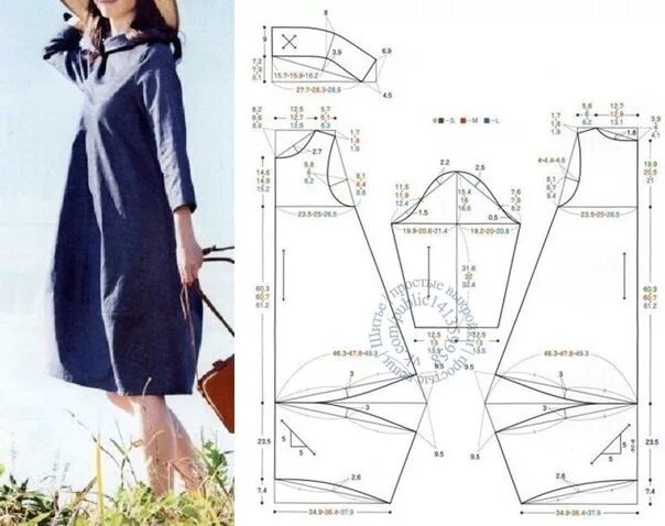 Простые выкройки бесплатно Шитье простые выкройки простые вещи Платье-кокон, Узоры для одежды, Выкройка пла
