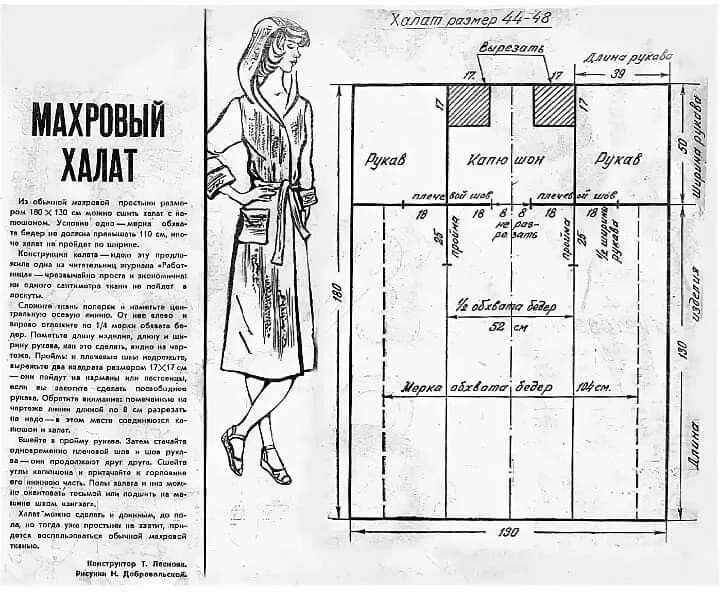 Простые выкройки халат своими руками Пин на доске шьем Выкройки, Халат, Женская выкройка