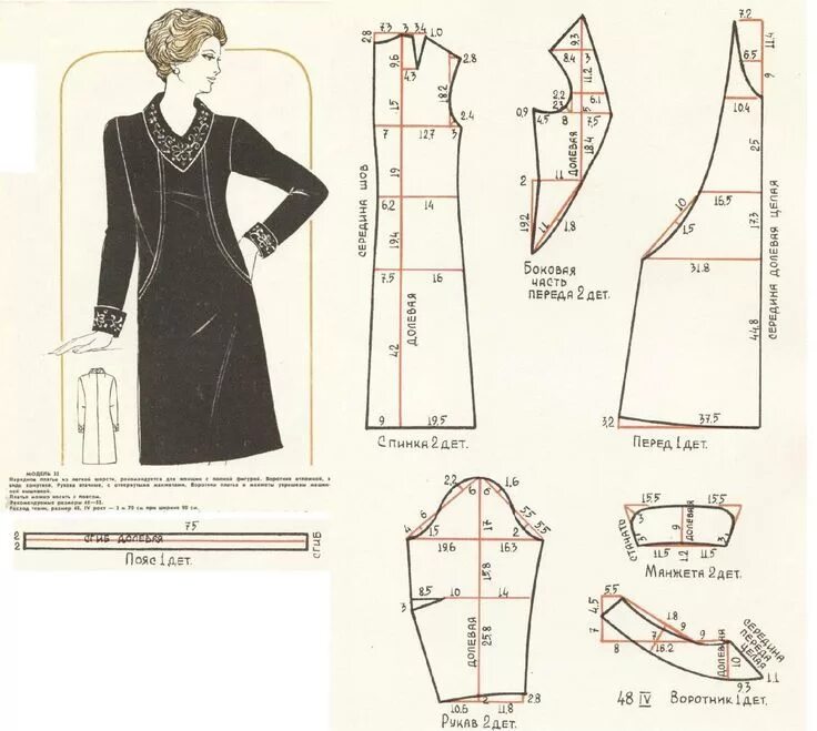 Простые выкройки женского платья Vintage Dress and Jacket Sewing Pattern