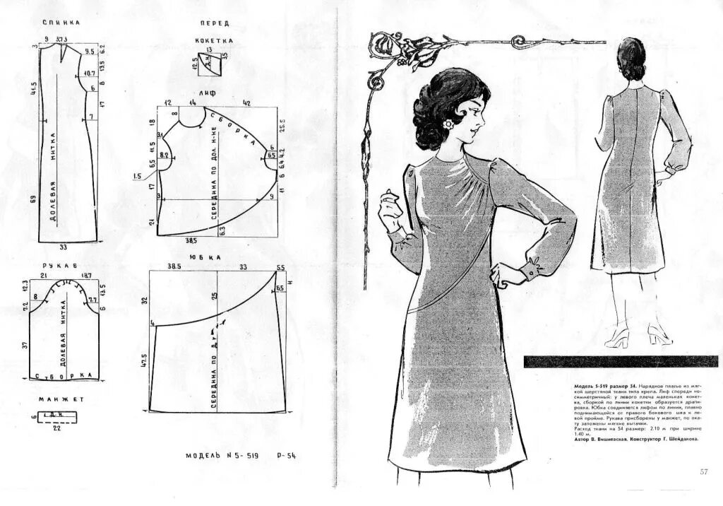 Простые выкройки женского платья index.php 1 024 × 716 pixels Выкройки, Винтажные швейные выкройки, Шитье
