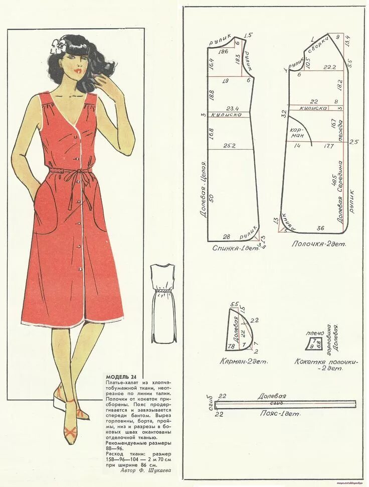 Простые выкройки женского платья Летний халатик Dress sewing patterns, Skirt patterns sewing, Clothing patterns f