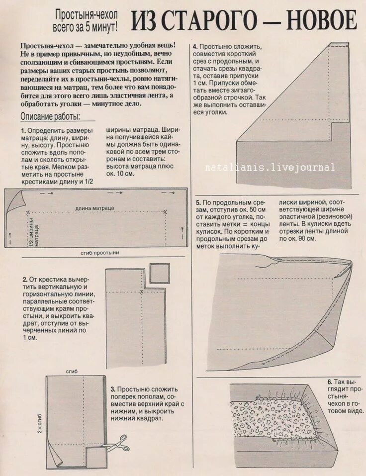 Простыня на резинке своими руками выкройки Наталья Гусева ВКонтакте Простыня, Выкройки, Шитье