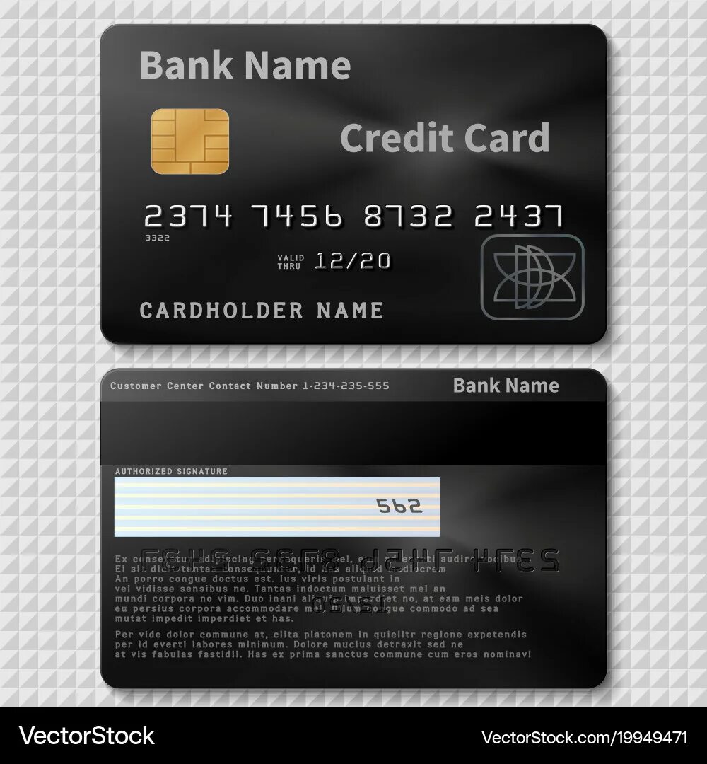 Просят фото карты банка Realistic black bank plastic credit card with chip