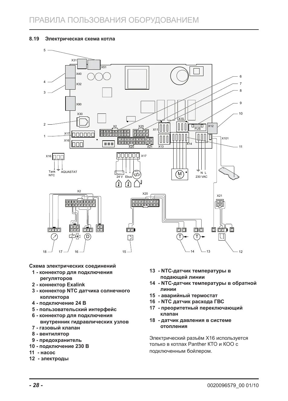 Протерм гепард котел газовый схема электрическая принципиальная Правила пользования оборудованием, Электрическая схема котла 8.19, Md t t Инстру