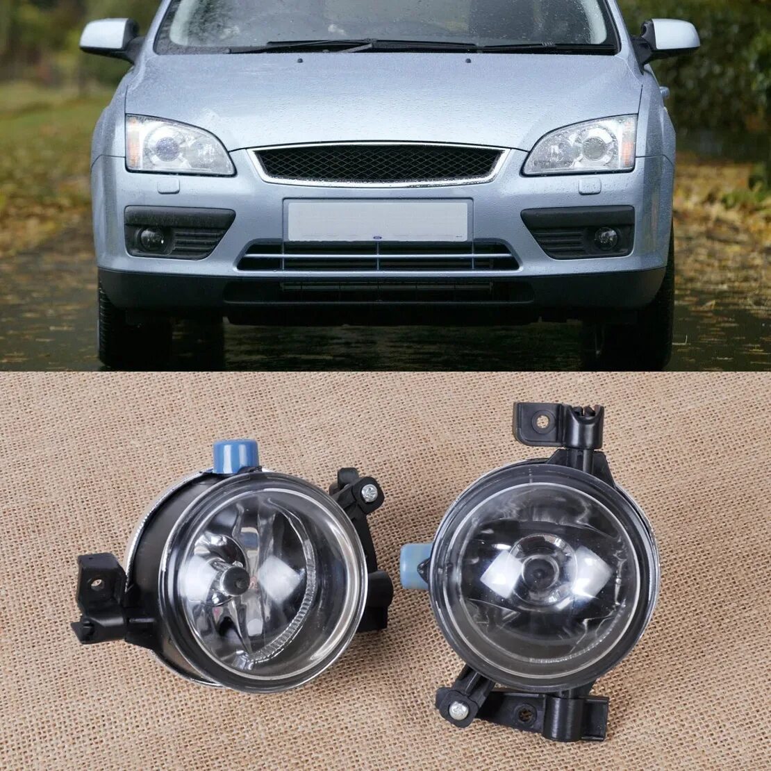 Противотуманные фары как выглядят на машине Beler 2pcs Black Left + Right Side Fog Lights Lamp 55w 12v 3m51-15k201-aa 3m51-1