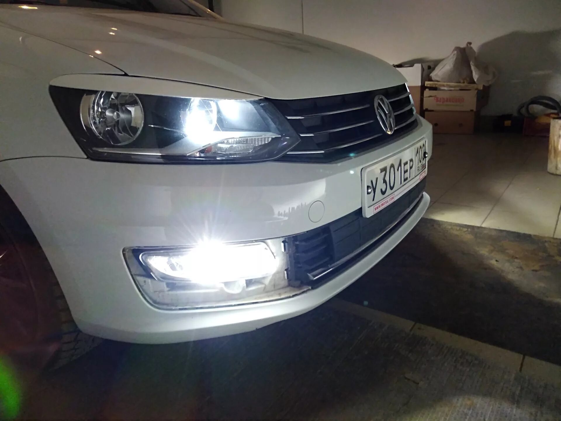 Противотуманные фары поло тюнинг #35 LED лампы - Volkswagen Polo Sedan, 1,6 л, 2017 года электроника DRIVE2