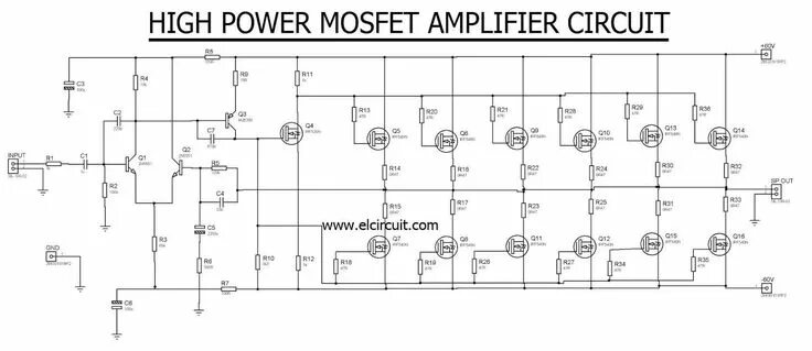 Проверенная схема усилителя High Power Mosfet Amplifier IRF540N