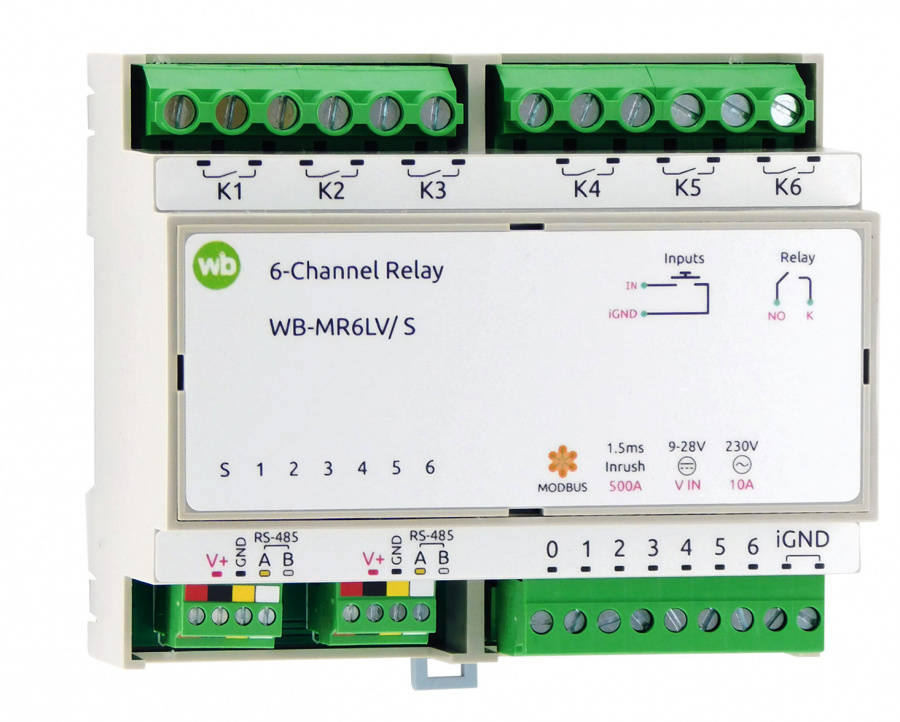 Проверьте подключение d1 сч 1 эра 500 Модуль реле с RS-485, Modbus RTU WB-MR6-LV - купить в магазине Provideo Market К