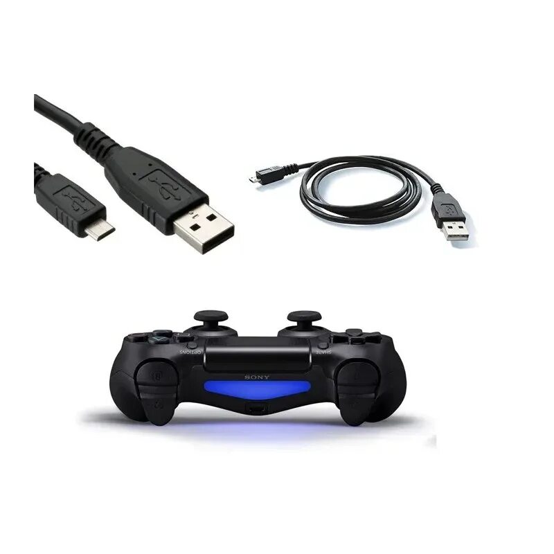 Провод для подключения геймпада USB-кабель для подзарядки Dualshock 4 (PS4) 3 метра (id 110646065)