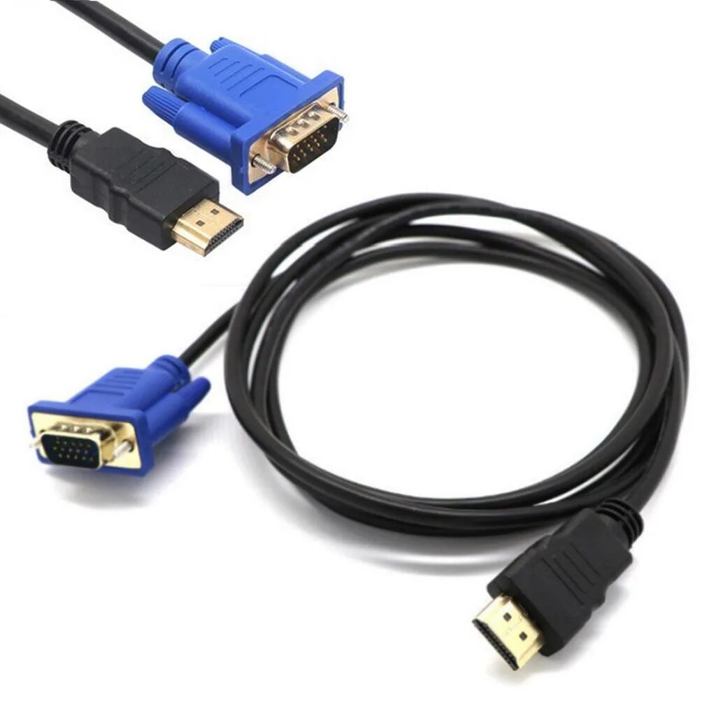 Провод для подключения компа к телевизору Кабель HDMI-VGA HD-15 D-SUB Видеоадаптер HDMI-кабель 1,5 м для ПК/HDTV-монитора 