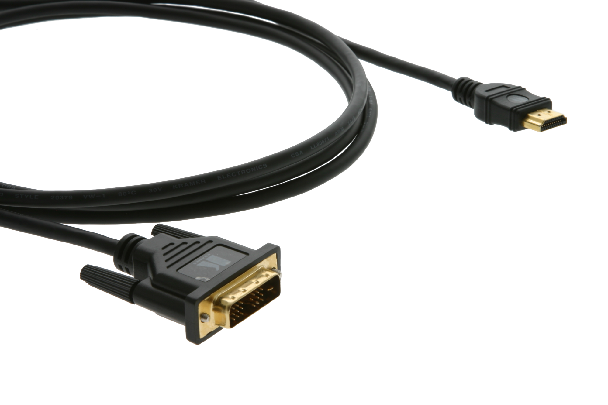 Провод для подключения монитора hdmi Кабель-переходник (адаптер) HDMI(19M)-DVI(M), 10 м, Kramer, 707054 купить по цен