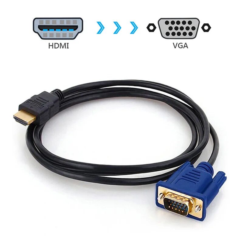 Провод для подключения монитора hdmi New 1080P HD HDMI Male to VGA Male Video Converter Adapter Cable Cord For PC DVD