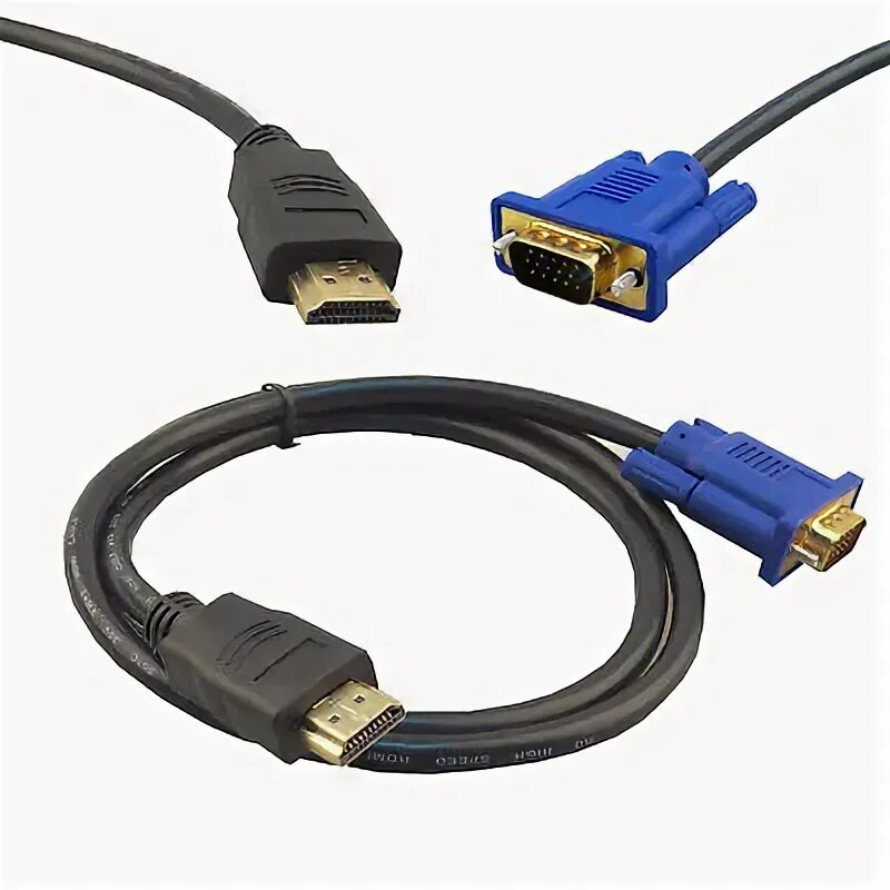 Провод для подключения монитора hdmi HDMI to VGA Cable D-SUB 15 Pin Connector Adapter (No Signal Conversion Function)