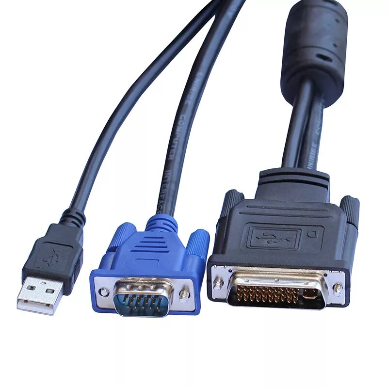 Провод для подключения проектора Купить DVI M1-DA 30 + 5 pin к VGA Dual link + USB кабель проектора 1,7 m из Кита