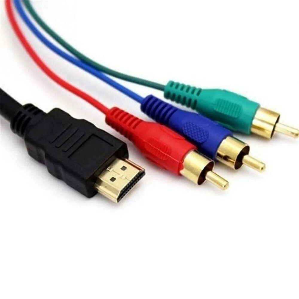 Провод для подключения видео New Flat Adapter Multi Out Video Audio AV Cable VGA Cord HDMI Male To 3 RCA Adap