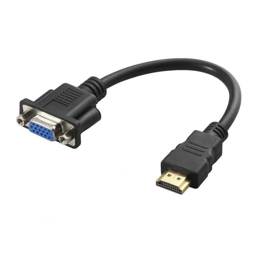 Провод для подключения видеокарты к монитору Черный прочный легкий HDMI-совместимый разъем "папа-VGA" D-SUB 15 контактов "мам