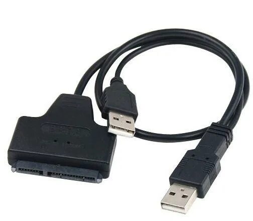 Провод для подключения жесткого диска через usb Кабель USB 2,0+2,0 на SATA для подключения жесткого диска (id 60672330), купить 