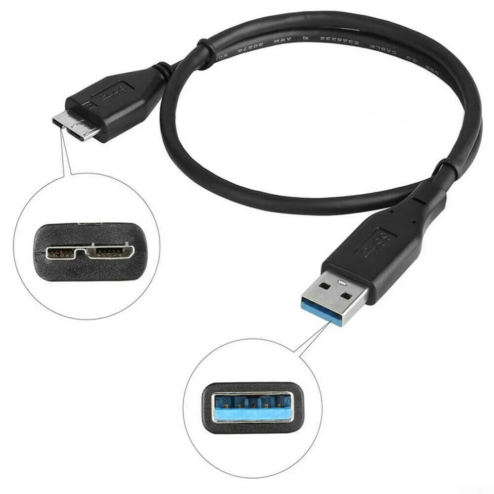 Провод для подключения жесткого диска через usb Портативный жесткий диск WD Elements, кабель USB 3.0 для передачи данных, шнур, 