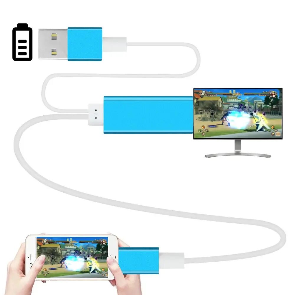 Провод подключения айфон к телевизору Кабель HDMI, 2 м, для iphone 5, 5s, 6s, 7, 7s, адаптер HDMI, для iPhone, HDTV Al