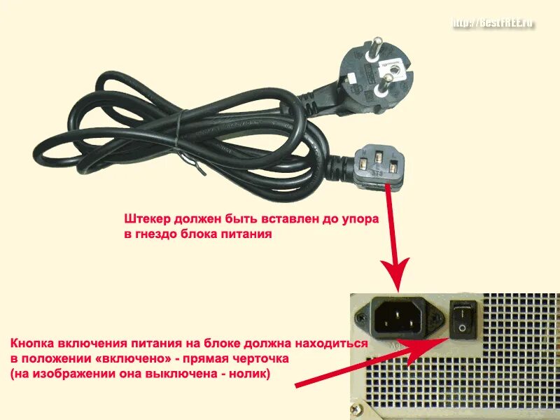 Провод подключения компьютера к сети Что делать, если компьютер не включается: основные причины и решения проблемы Ре