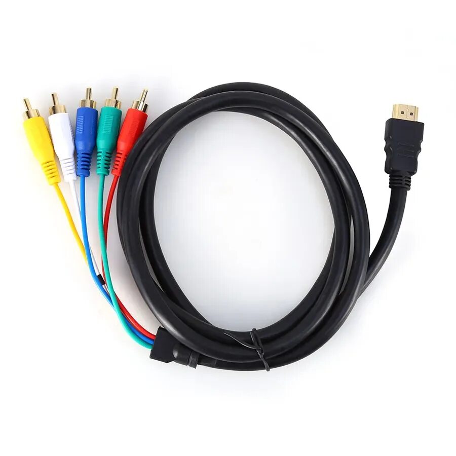 Провода для подключения 5 1 HDMI Male to 5 RCA Cable of 5FT / 1.5M HDMI Male to 5 RCA Male RGB Audio Video A