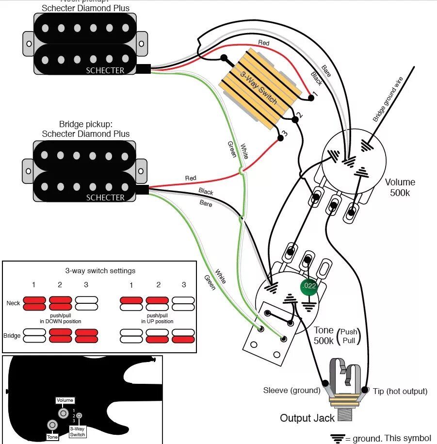 Провода для распайки темброблока Schecter Diamond Series Wiring Diagram Inspirational Wiring Diagram Image