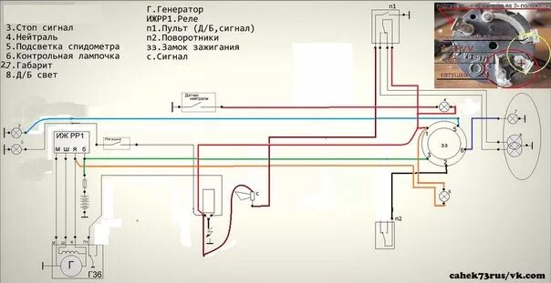 Провода иж планета 5 схема подключения Ответы Mail.ru: Мотор Иж п-3, куда подключать контакт "П"