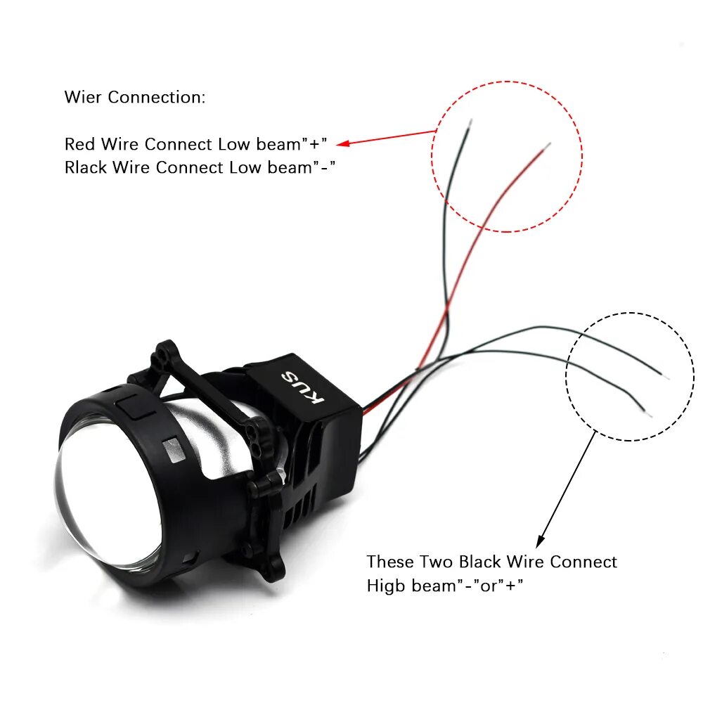 Провода подключения би лед линз Схема подключения лед линз
