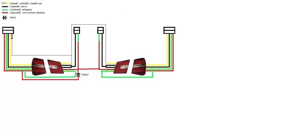 Провода задних фонарей фонарей схема подключения пришли мои фонари мерс стаил подключение - Chevrolet Cruze (1G), 1,8 л, 2014 год