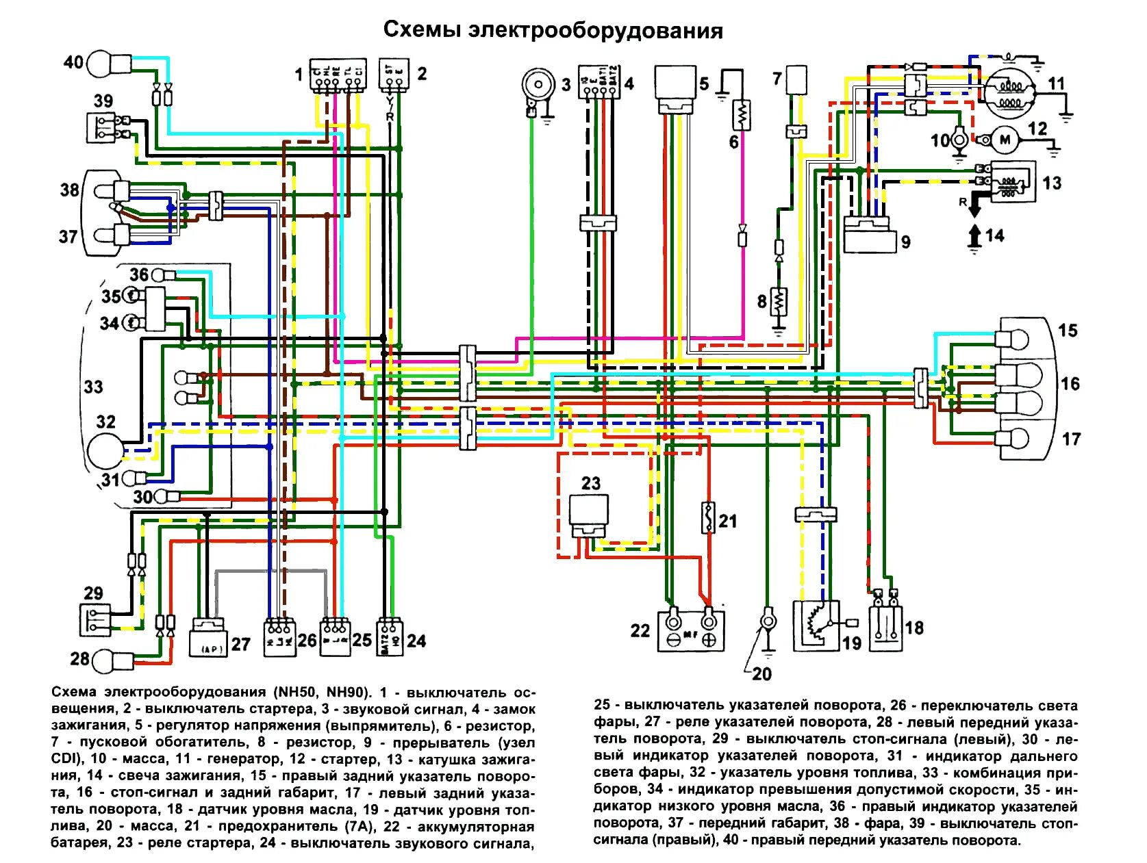 Проводка 2009 схема ХОНДА Lead NH50 NH90 Схема проводки скутера в 2020 г Мопеды, Ремонт, Скутеры