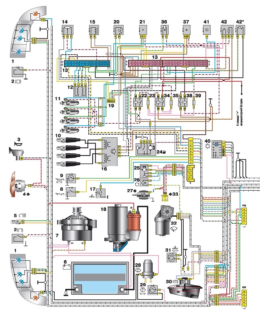 Проводка 21124 схема Лада ВАЗ-2110 (2111, 2112). Электросхемы