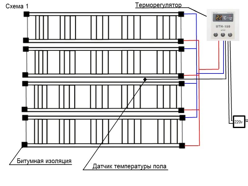 Проводка для подключения теплого пола под ламинат Теплый пол под ламинат электрический пленочный схема подключения