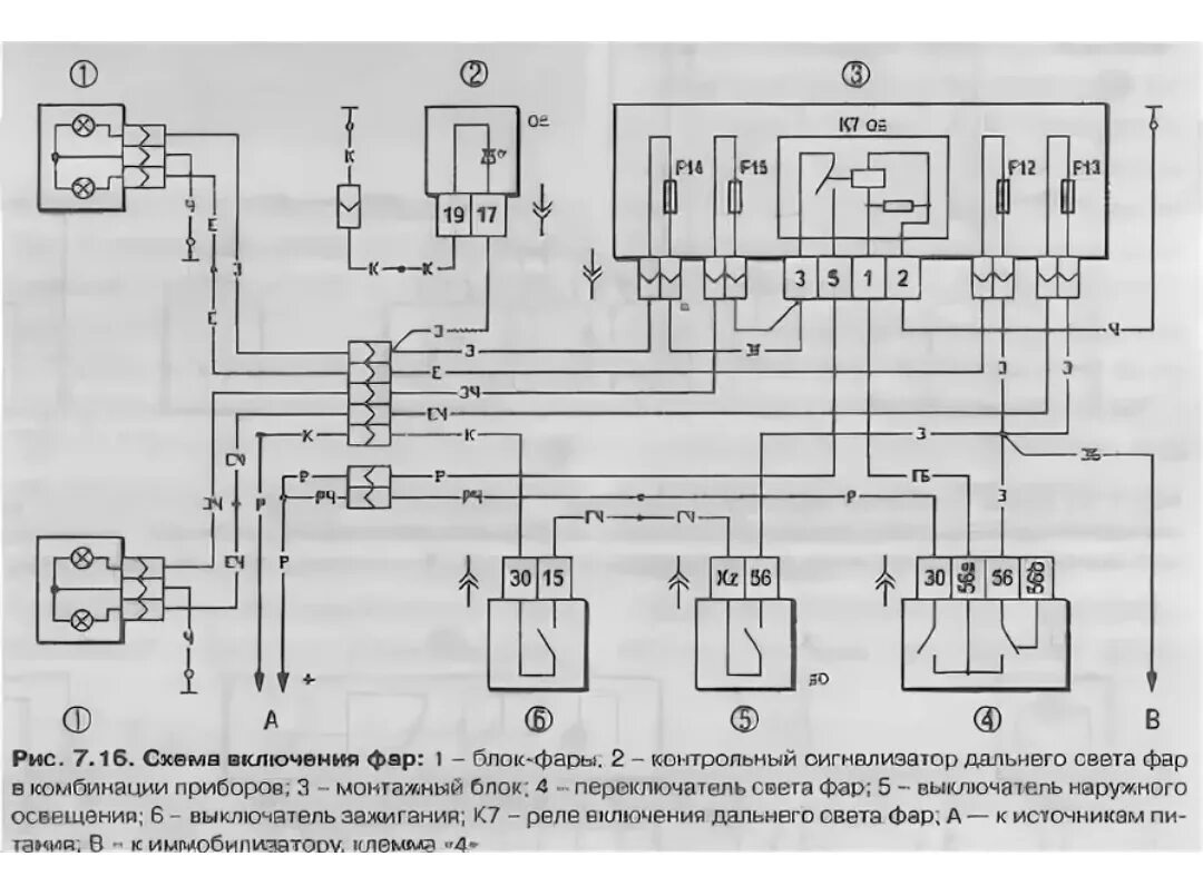 Проводка фар приора схема Дальний свет фар калина
