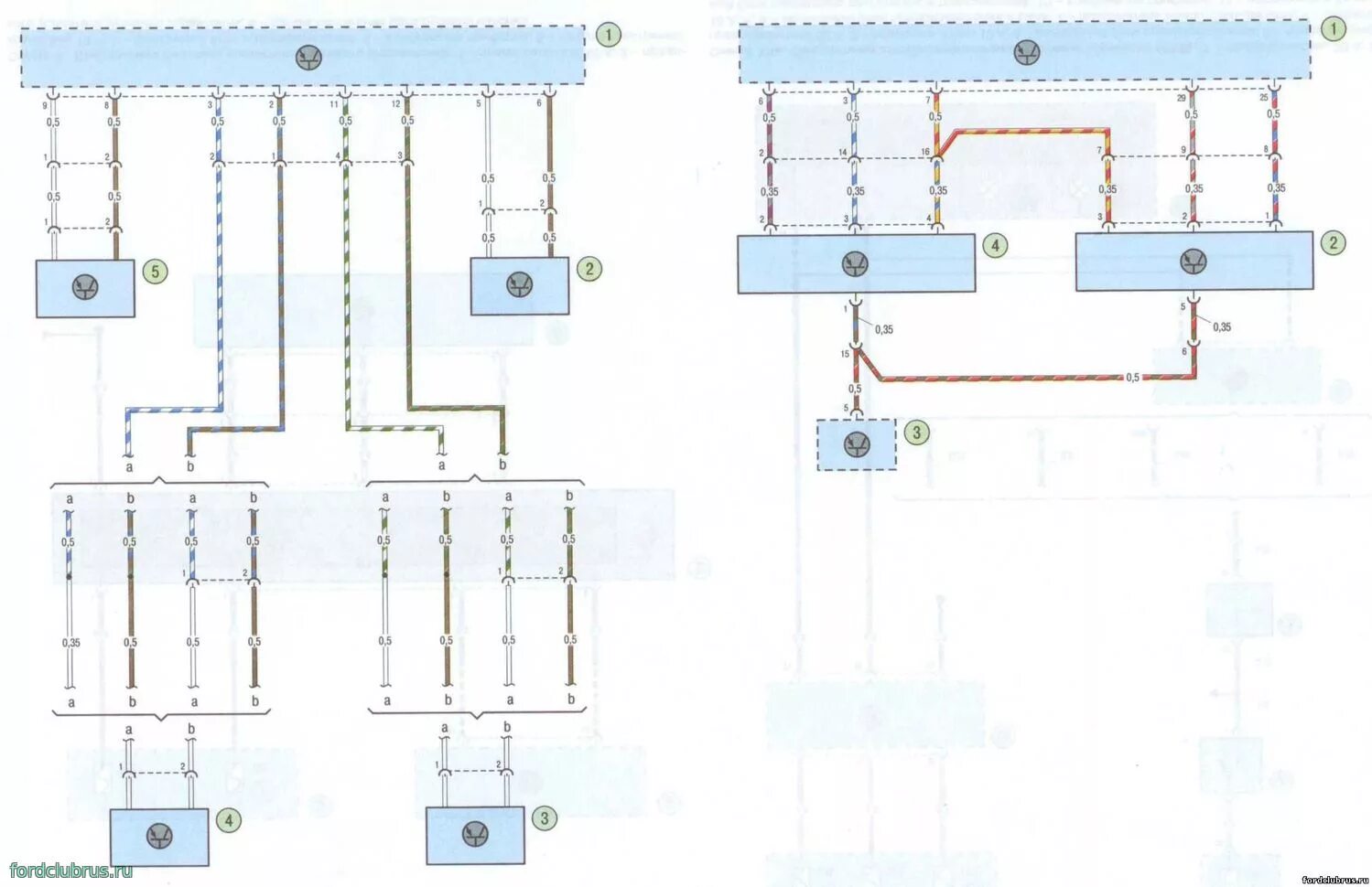 Проводка форд фокус 3 схема Схема Соединения антиблокировочной системы тормозов (ABS), Соединения системы ди