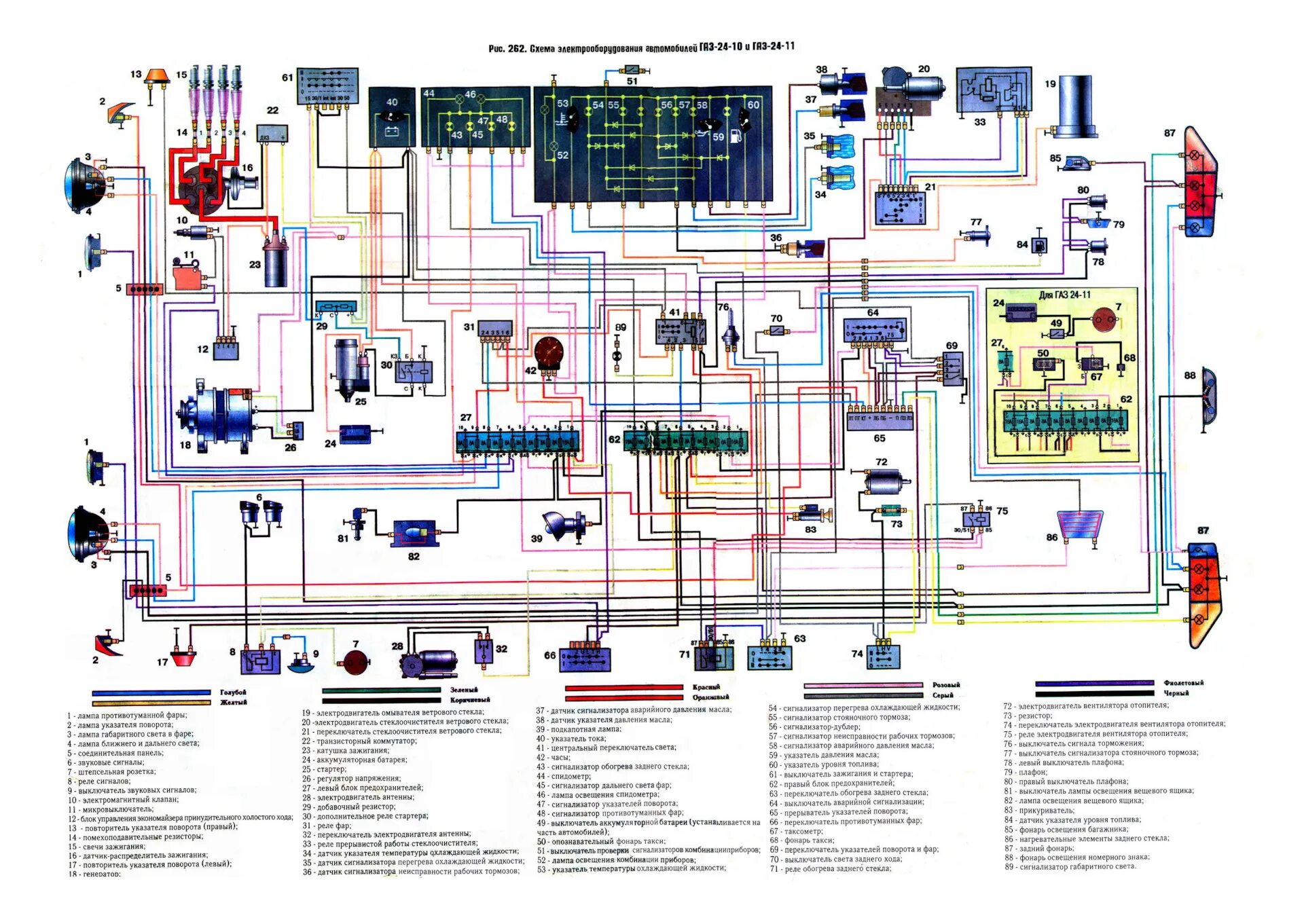 Проводка газ 3307 схема цветная Восстановление электрики - ГАЗ 2410, 2,4 л, 1988 года своими руками DRIVE2