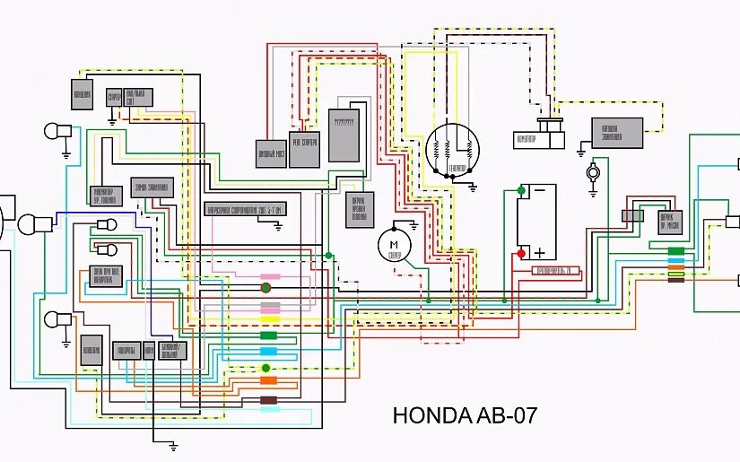 Проводка хонда дио 18 схема Схема электрооборудования Honda Lead