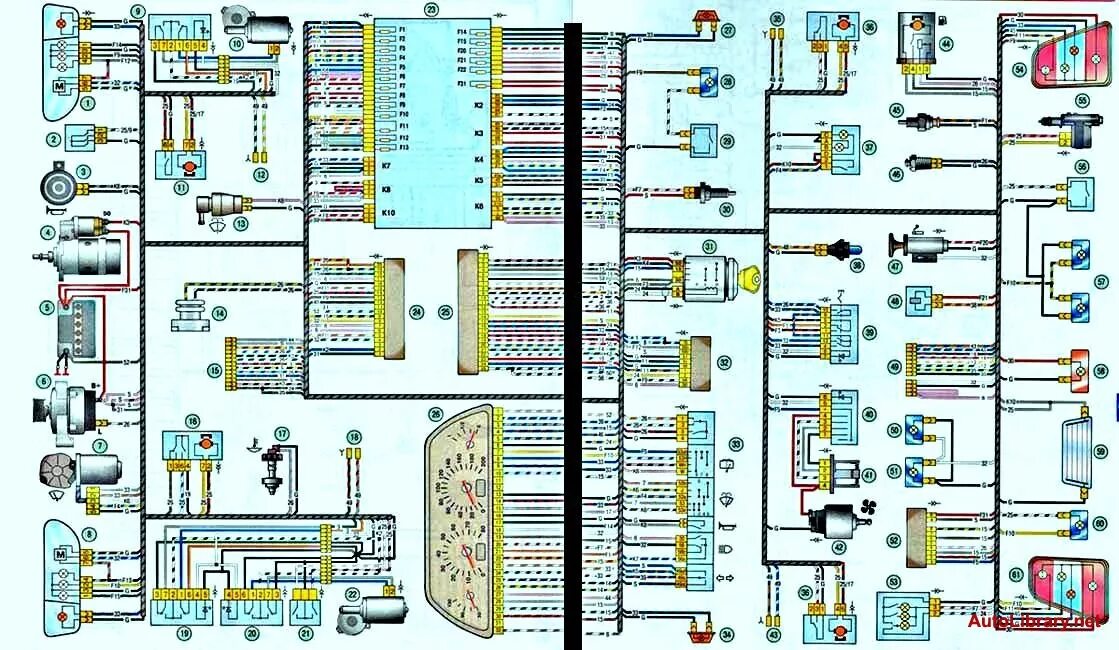 Проводка калина 1 универсал схема Лада калина электросхема - КарЛайн.ру