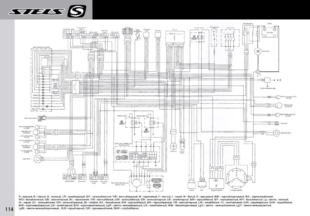 Проводка квадроцикла атв схема Просмотр инструкции квадроциклы Stels ATV 700H AL EFI, страница 111 - Mnogo-dok 