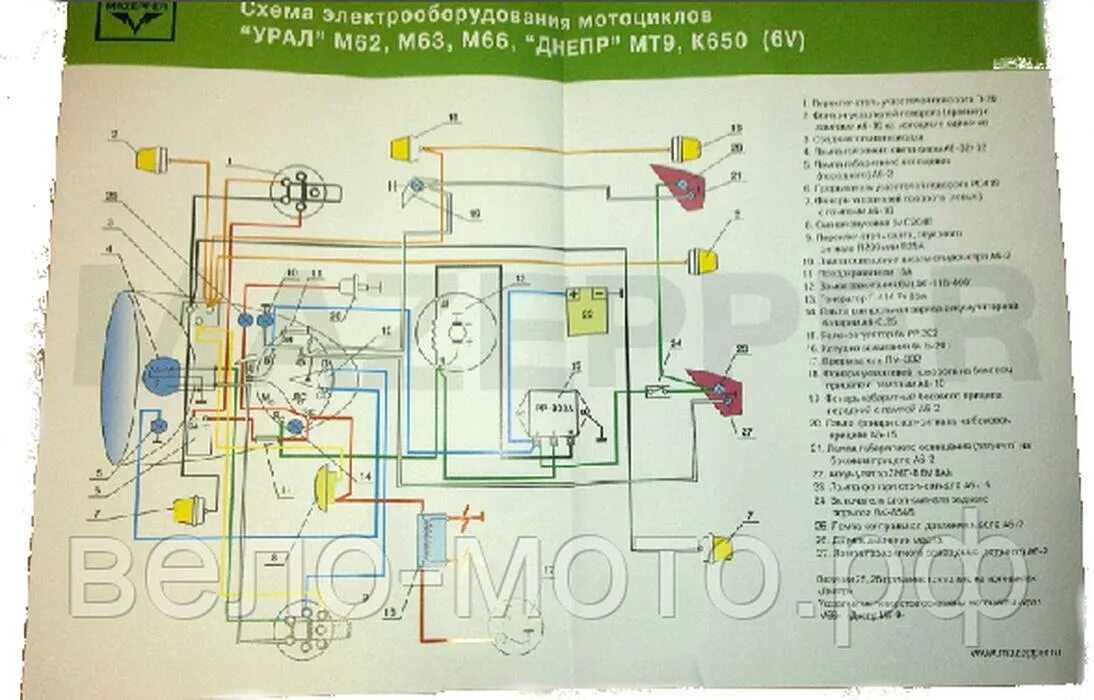 Проводка мотоцикла урал 12 вольт схема подключения Техническая литература (каталоги, схемы, инструкции), наклейки, Автозапчасти куп