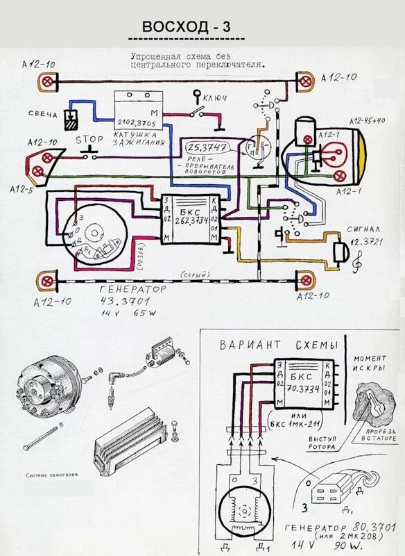 Проводка мотоцикла восход 3м схема Восход 3М: ностальгия по прошлому RU-MOTO в 2024 г Мотоцикл, Система зажигания, 