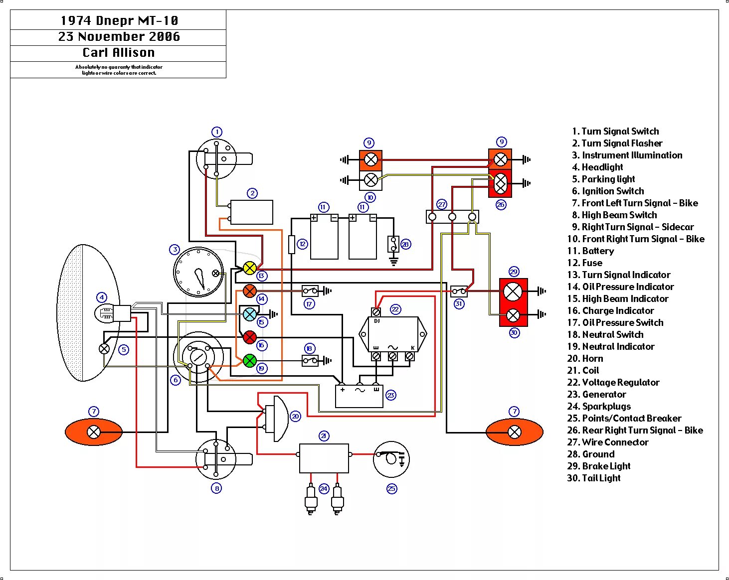 Проводка мт 11 схема Ural and Dnepr Motorcycle Wiring