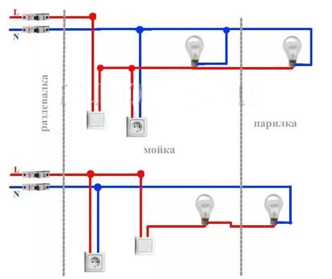 Проводка освещения в квартире схема подключения Делаем монтаж электропроводки в деревянном частном доме своими руками? Пошаговая