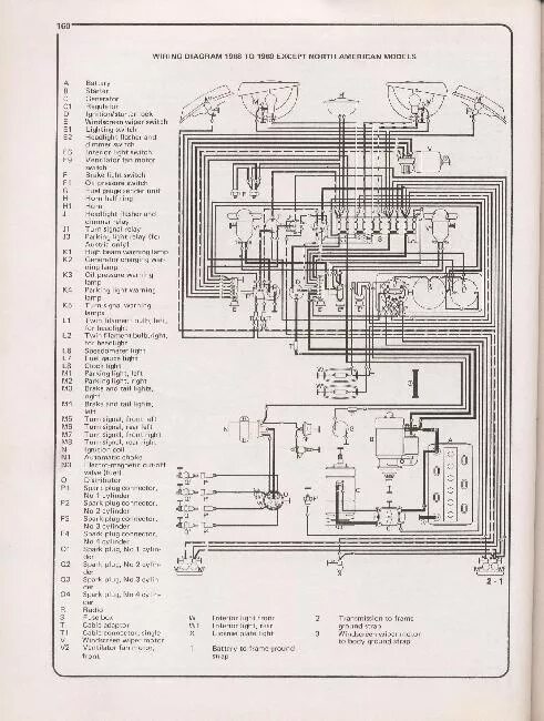 Проводка схема т4 фольксваген Схема электрооборудования автомобиля Volkswagen Transporter T2 1968-1976 " Схемы