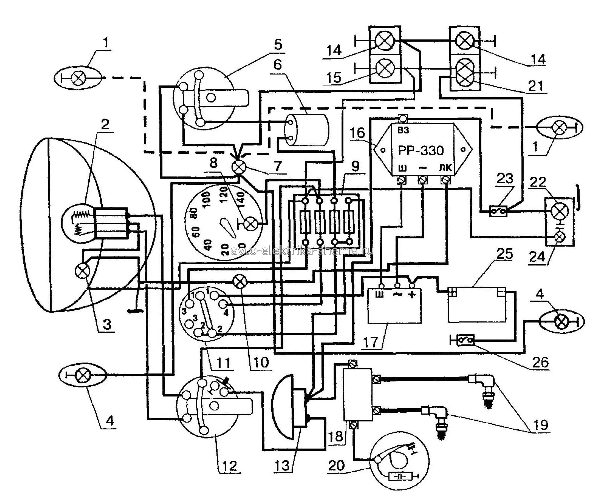 Проводка урал 12в схема Схема электрооборудования мотоциклов Урал