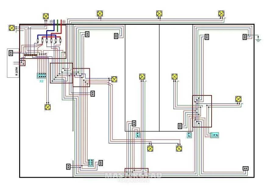 Проводка в салоне схема Скачать картинку СХЕМА РАЗВОДКИ В ДОМЕ № 34